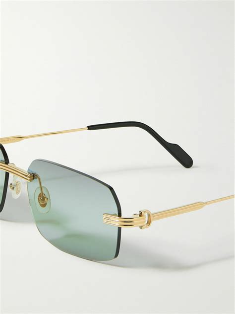 cartier rectangle sunglasses|rimless rectangle sunglasses Cartier.